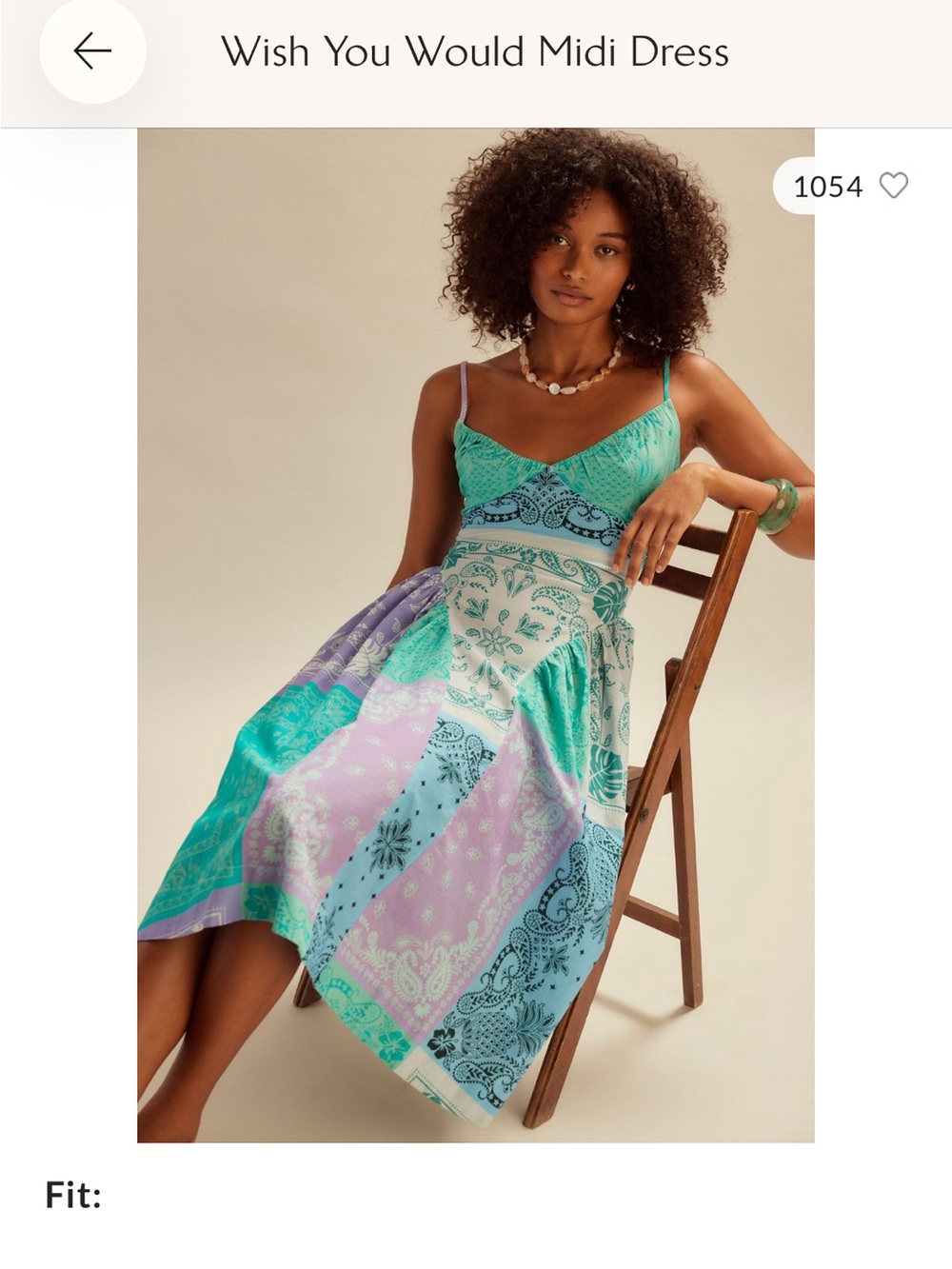 Free People Patchwork Midi Dress in Teal, Aqua & Lilac